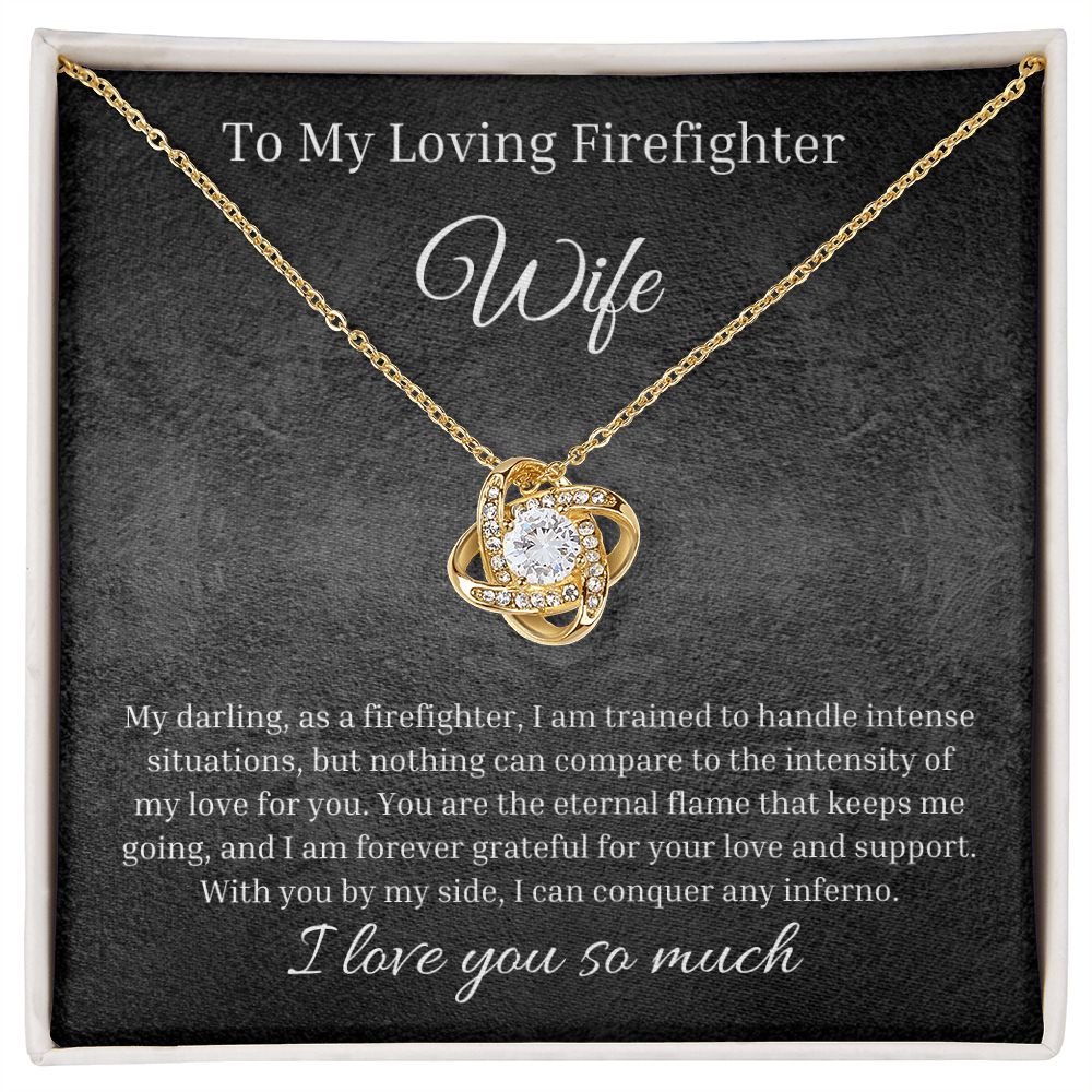 Love Knot Necklace Jewelry Box Gift To My Darling Firefighter Wife.3
