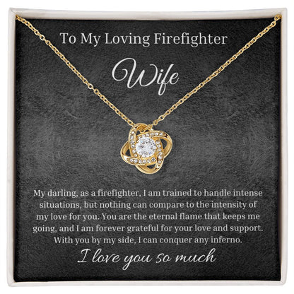 Love Knot Necklace Jewelry Box Gift To My Darling Firefighter Wife.3