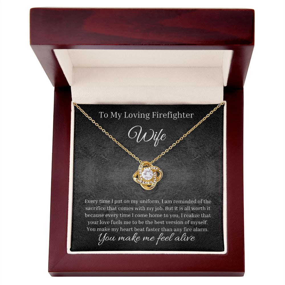Love Knot Necklace Jewelry Box Gift To My Loving Firefighter Wife.5
