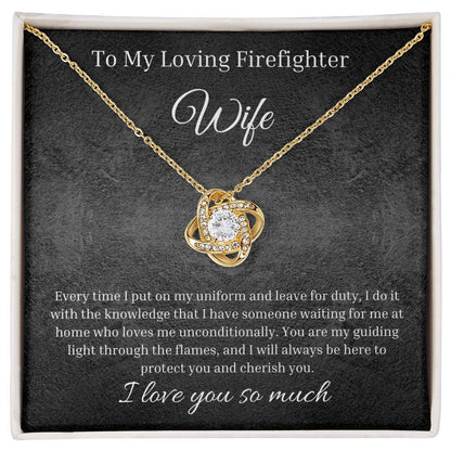 Love Knot Necklace With Jewelry Box Gift To My Firefighter Wife.3