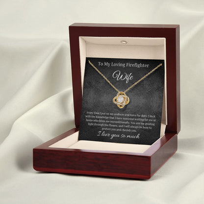 Love Knot Necklace With Jewelry Box Gift To My Firefighter Wife.4