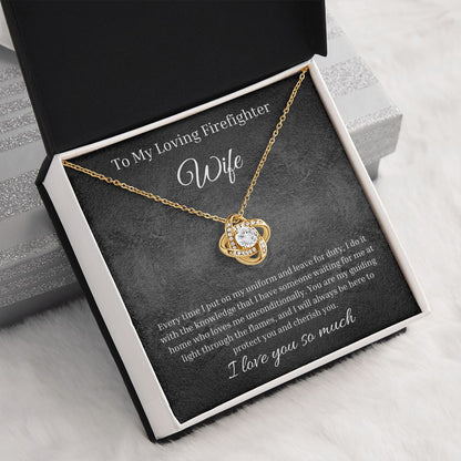 Love Knot Necklace With Jewelry Box Gift To My Firefighter Wife.5