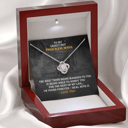 Love Knot Necklace With Message Card And LED Jewelry Box For Trucker Wife 2
