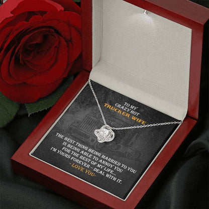 Love Knot Necklace With Message Card And LED Jewelry Box For Trucker Wife 3