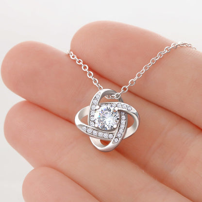 Love Knot Necklace With Message Card And LED Jewelry Box For Trucker Wife 5