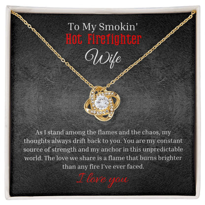 Love Knot Necklace With Message Card And LED Jewelry Box To My Smokin' Hot Firefighter. 2
