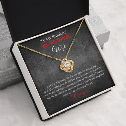 Love Knot Necklace With Message Card And LED Jewelry Box To My Smokin' Hot Firefighter. 4
