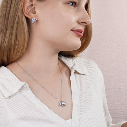 Love knot necklace earrings and necklace gift for your wife with funny message card and luxury LED jewelry box5