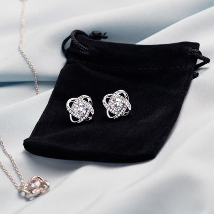 Love knot necklace earrings and necklace gift for your wife with funny message card and luxury LED jewelry box6