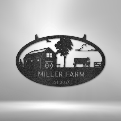 Personalized Farmstead Name & Year Monogram - Custom Multicolor Steel Sign