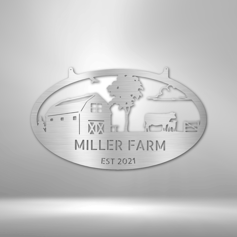 Personalized Farmstead Name & Year Monogram - Custom Multicolor Steel Sign