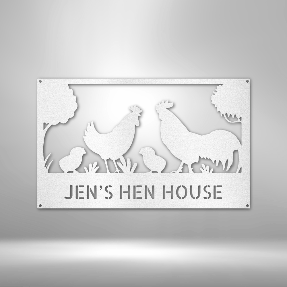 Personalized Hen House Name Monogram - Custom Multicolor Steel Sign