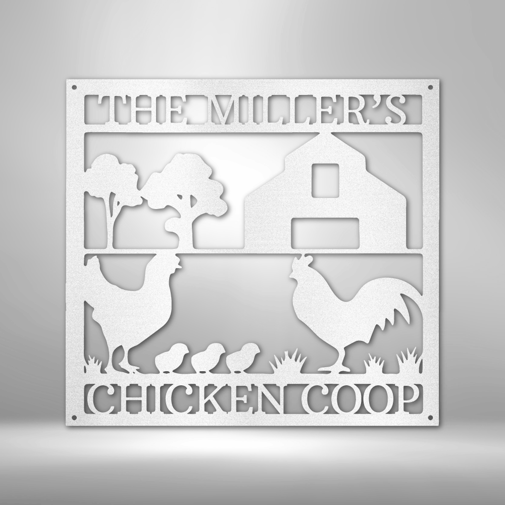 Personalized Chicken Coop Monogram - Custom Multicolor Farmhouse Steel Sign