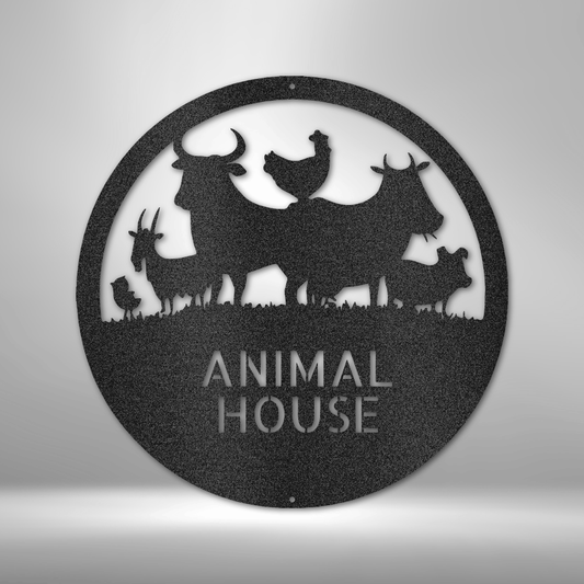 Personalized Animal Farm House Monogram - Custom Multicolor Steel Sign