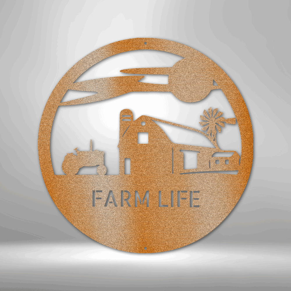 Personalized Farmhouse Sky Monogram - Custom Multicolor Steel Sign