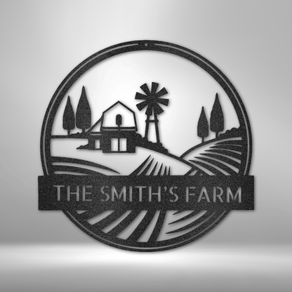 Personalized Rolling Fields Name Monogram - Custom Multicolor Steel Sign
