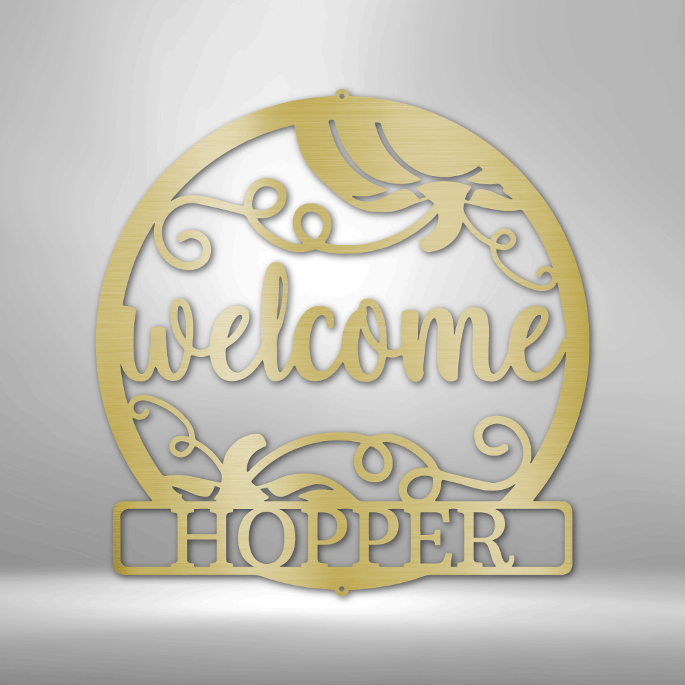 Personalized Welcome Fall Monogram - Custom Multicolor Steel Sign