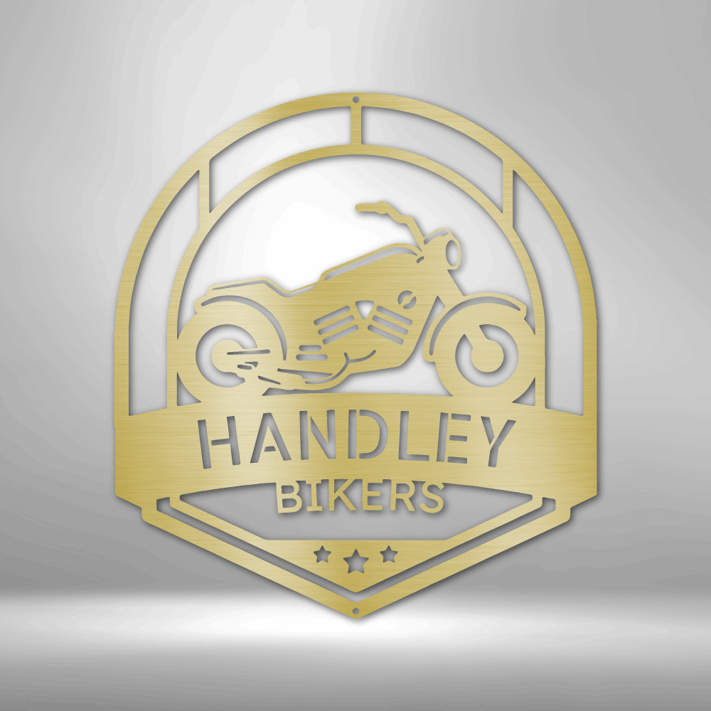 Personalized Classic Motorcycle Monogram - Custom Motorbike Steel Sign