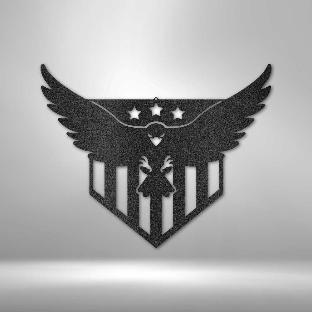 American Eagle Metal Sign - Multicolor US Freedom Steel Sign