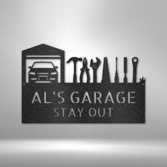 Personalized Garage Living Metal Sign - Custom Multicolor Garage Steel Sign