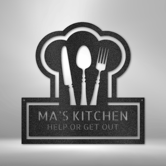 Personalized Chef Master Name Monogram - Custom Multicolor Kitchen Steel Sign