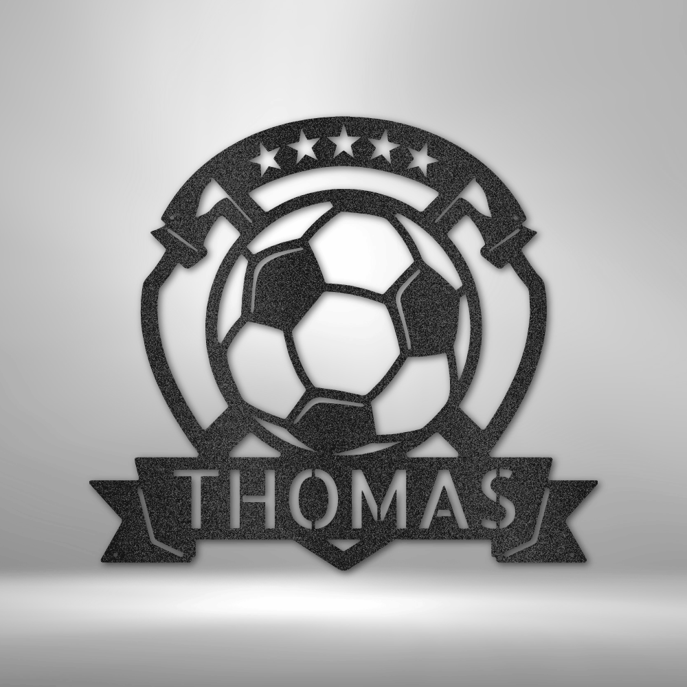Personalized Soccer Ball Stars Name Custom Metal Sign