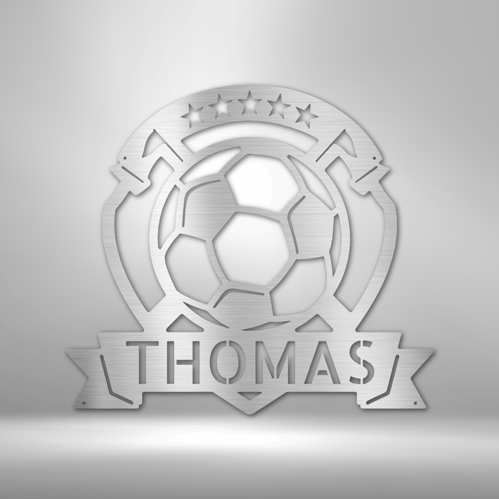 Personalized Soccer Ball Stars Name Custom Metal Sign