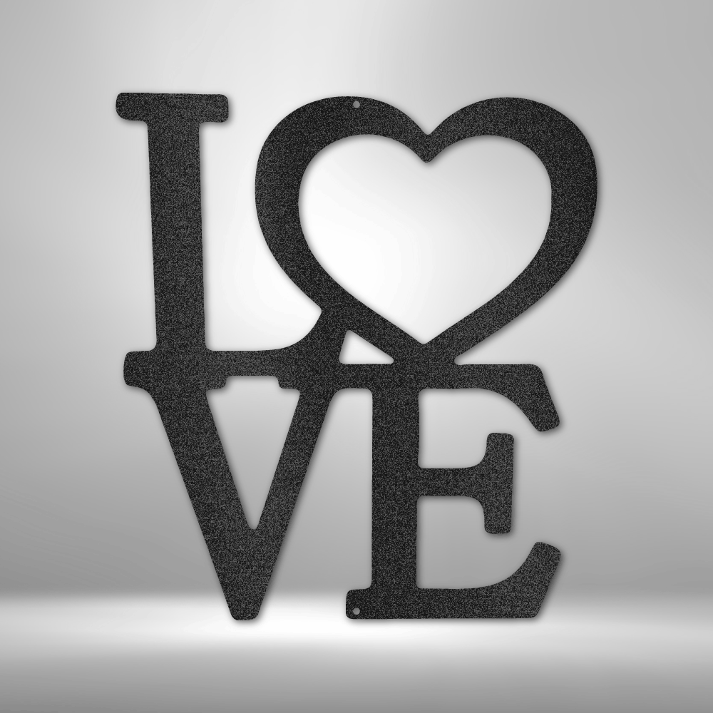 Classic Love Monogram - Custom Multicolor Heart Steel Sign