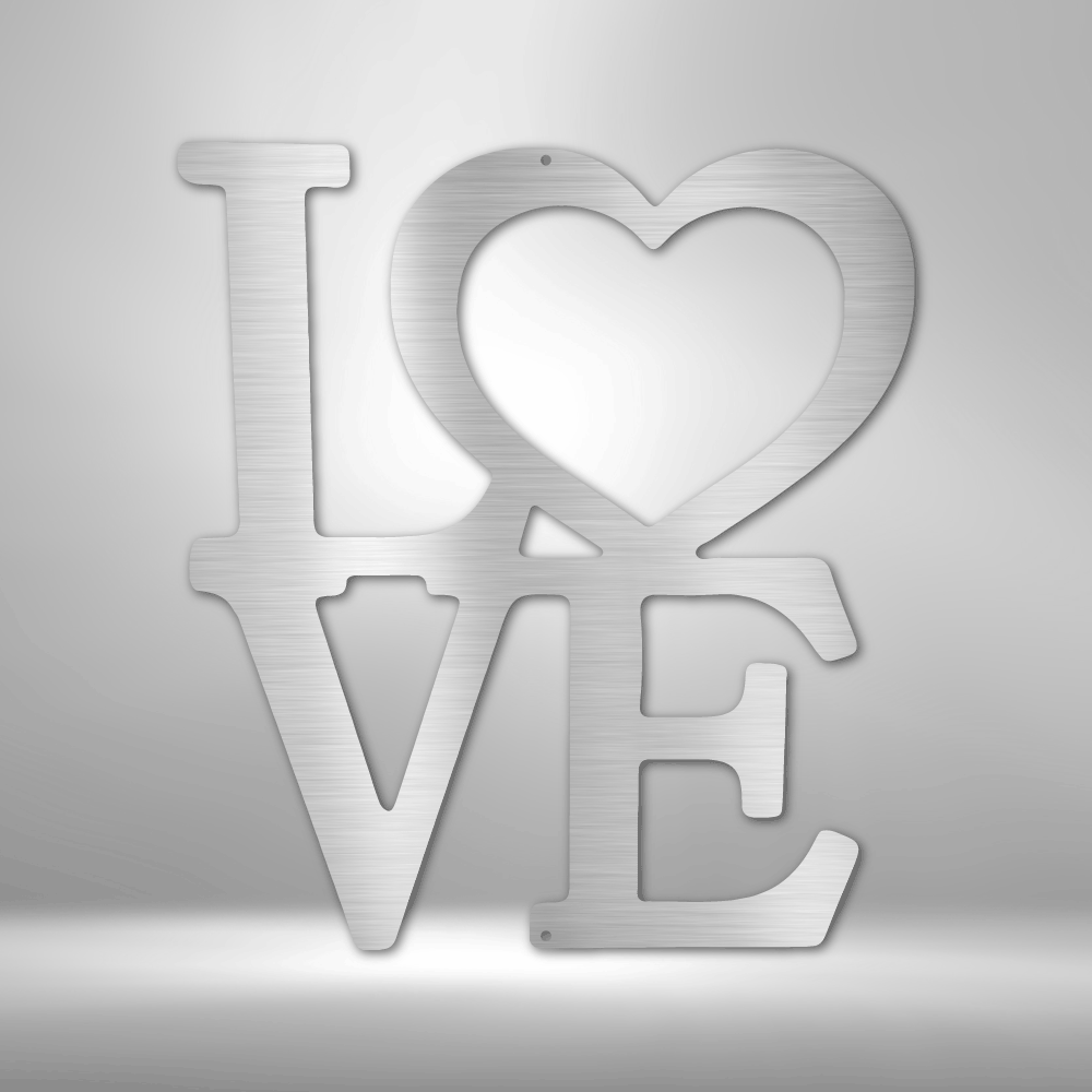 Classic Love Monogram - Custom Multicolor Heart Steel Sign