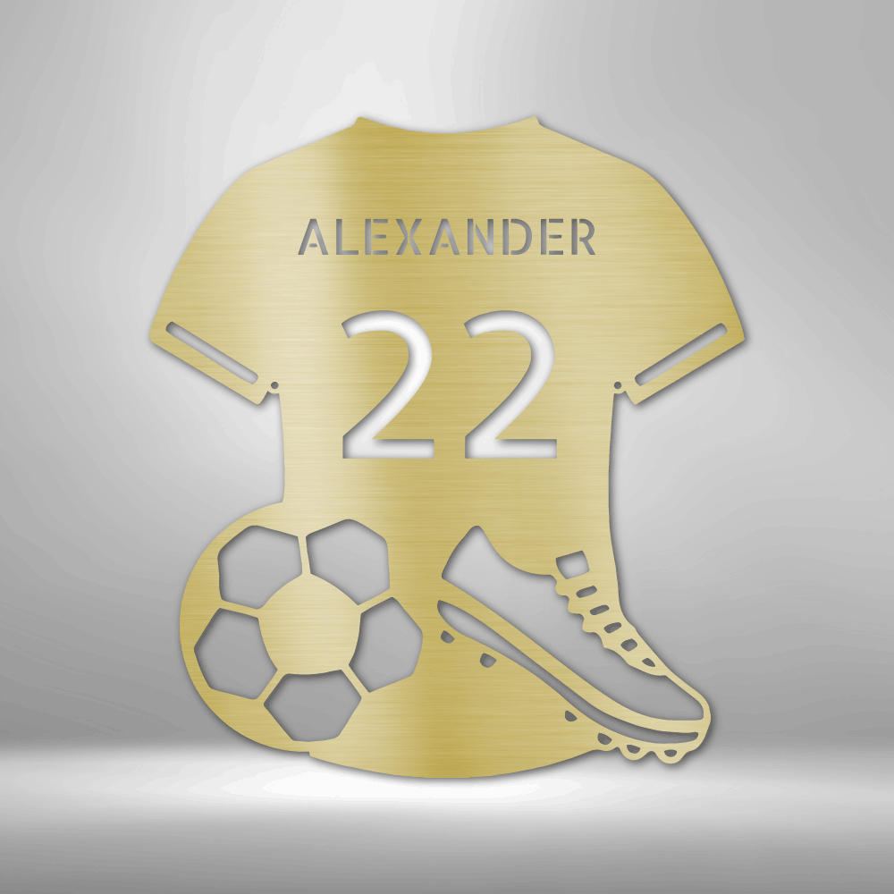 Personalized Soccer Jersey T-shirt Name Custom Metal Sign