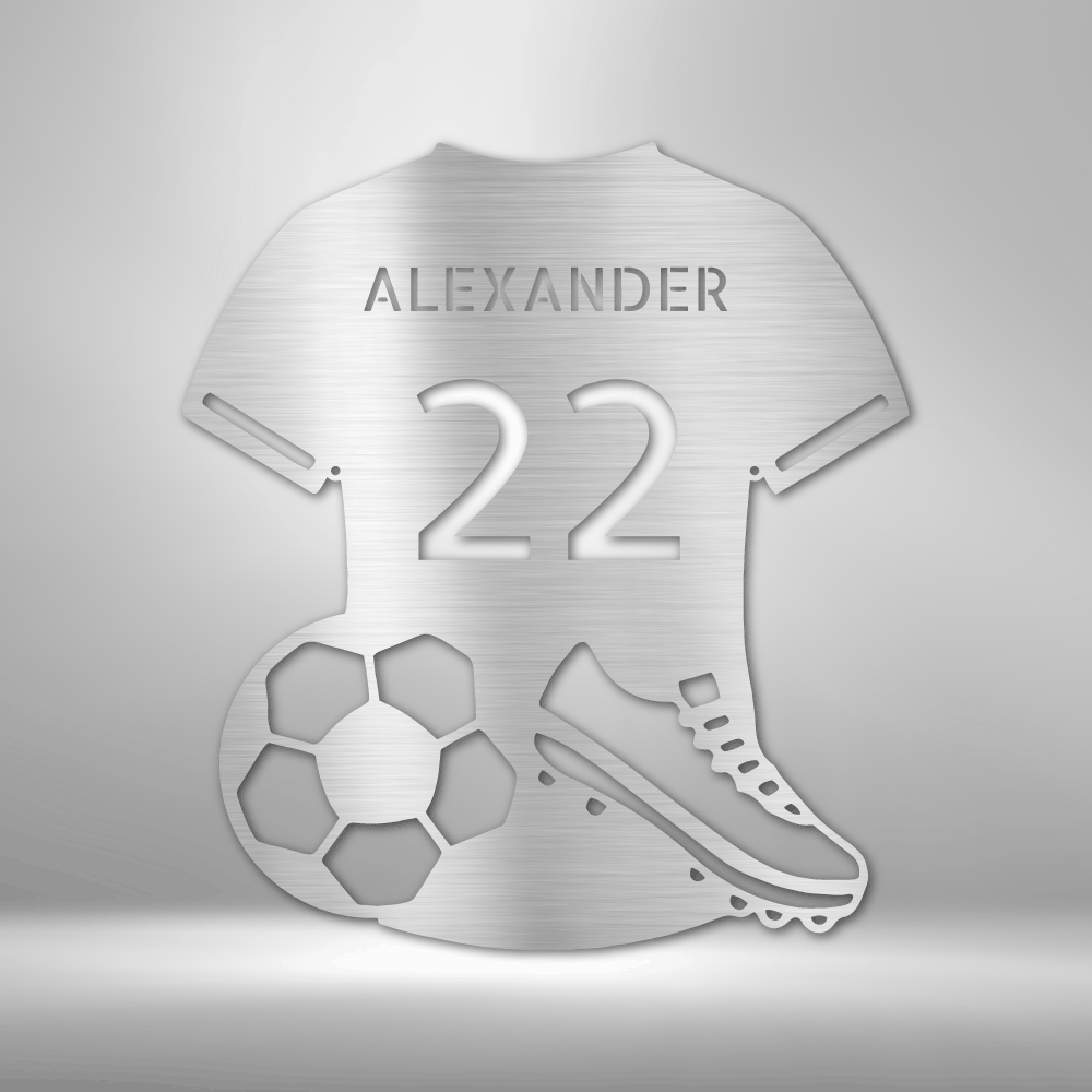 Personalized Soccer Jersey T-shirt Name Custom Metal Sign