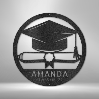 Personalized Graduation Diploma Name Custom Metal Sign