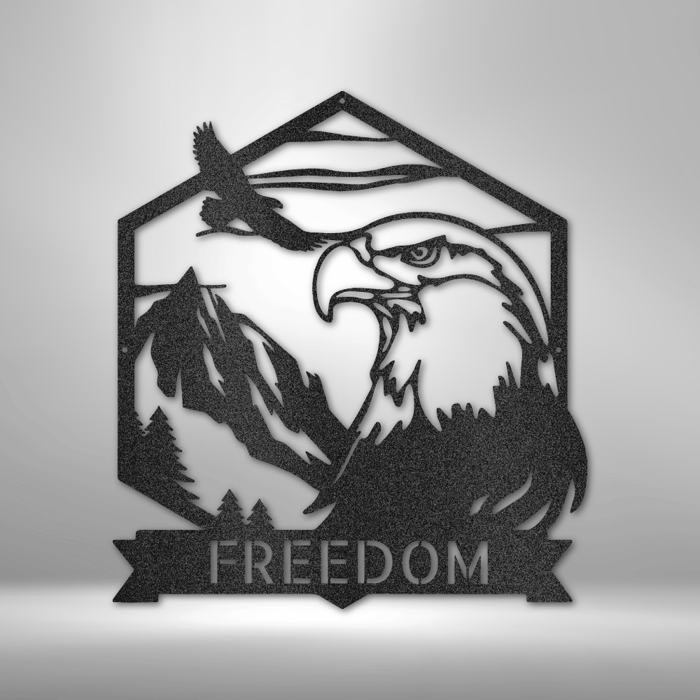 Personalized Freedom Eagle Metal Sign - Custom Multicolor US Freedom Steel Sign
