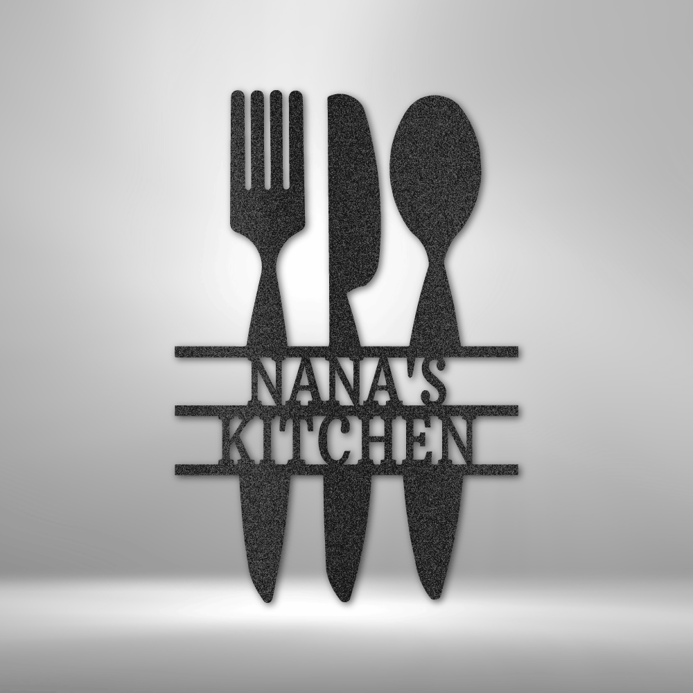 Personalized Kitchen Utensil Name Monogram - Custom Multicolor Steel Sign