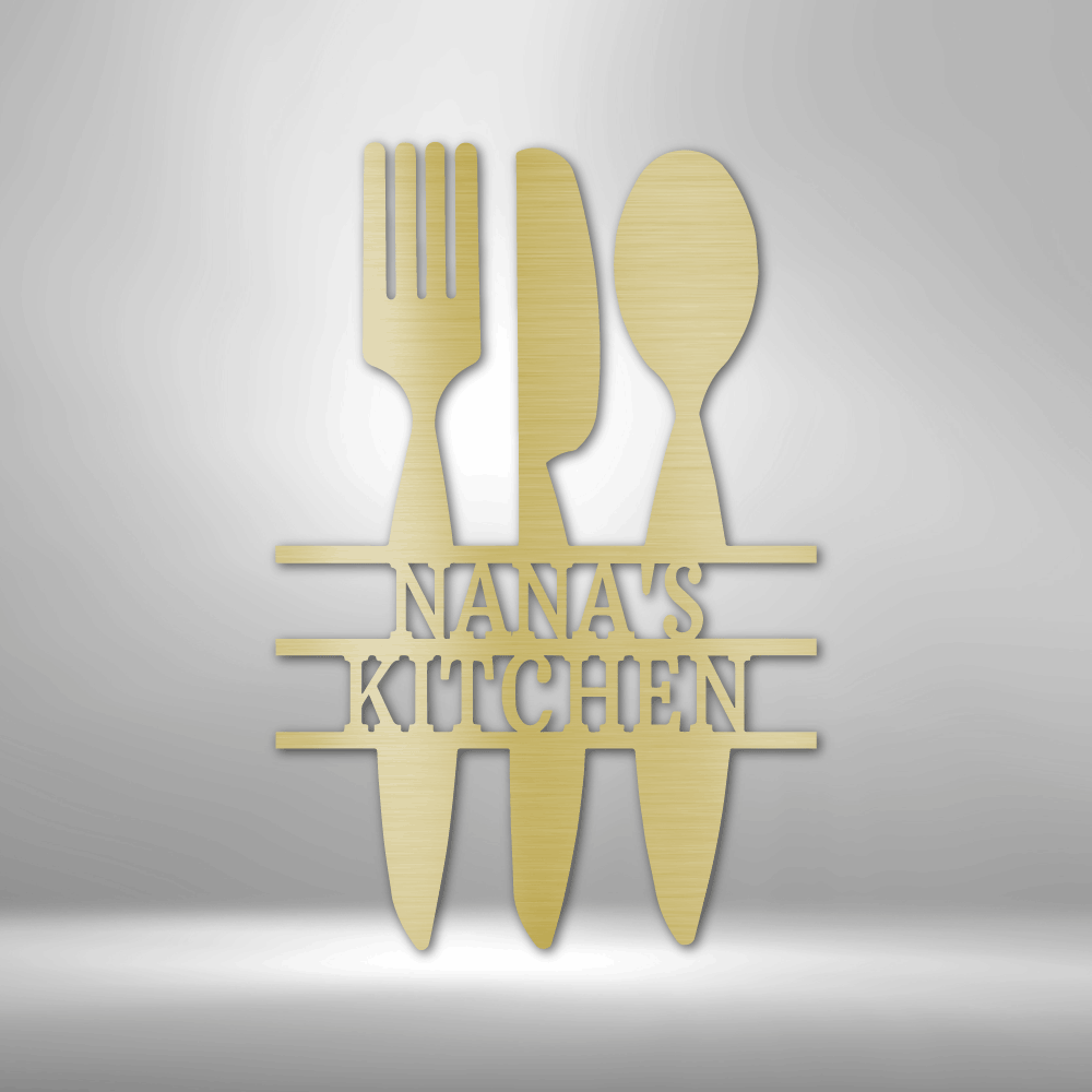 Personalized Kitchen Utensil Name Monogram - Custom Multicolor Steel Sign