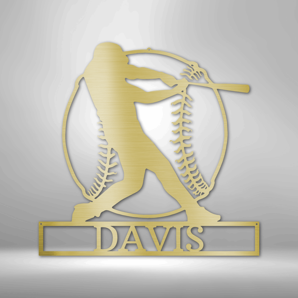 Simple Metal Baseball Sign Personalized Baseball Home Run Metal Sign - Custom Baseball Steel Sign ...