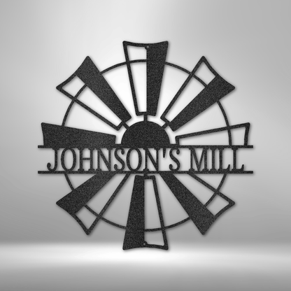 Personalized Windmill Name Monogram - Custom Multicolor Steel Sign