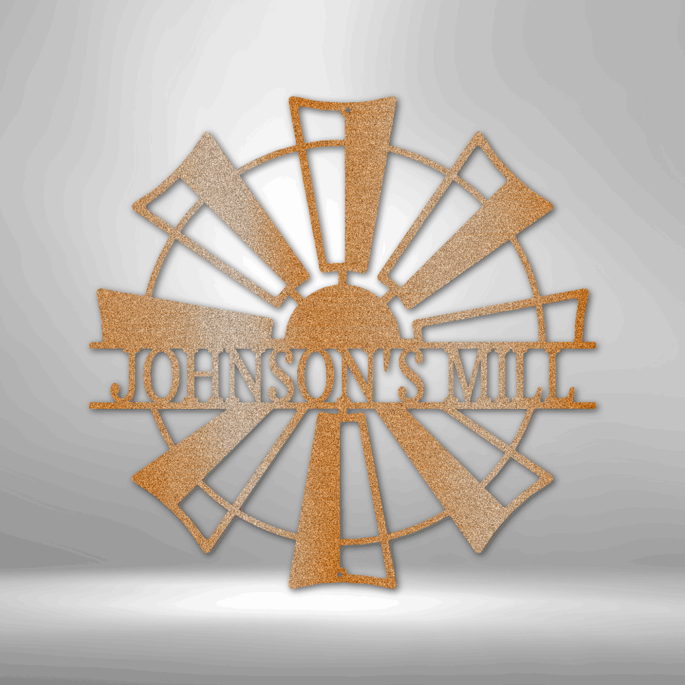 Personalized Windmill Name Monogram - Custom Multicolor Steel Sign