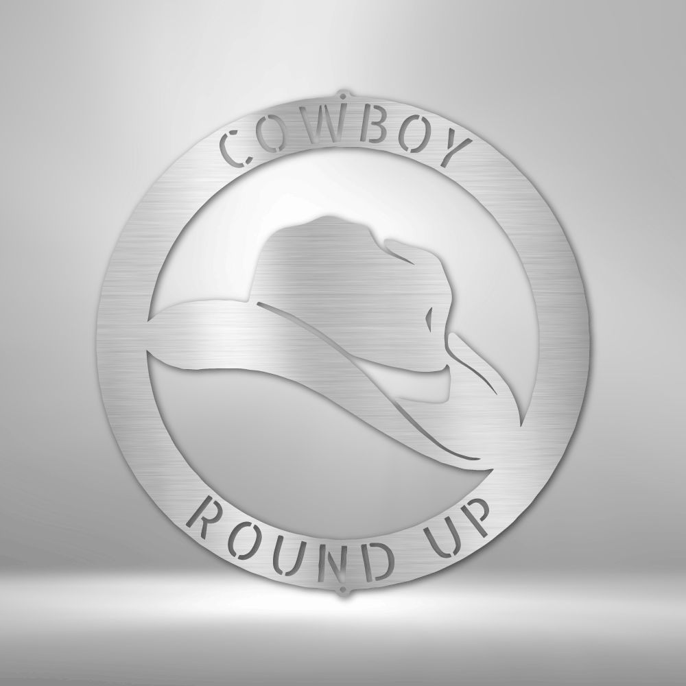 Personalized Cowboy Hat Metal Sign - Custom Multicolor Cowboy Steel Sign