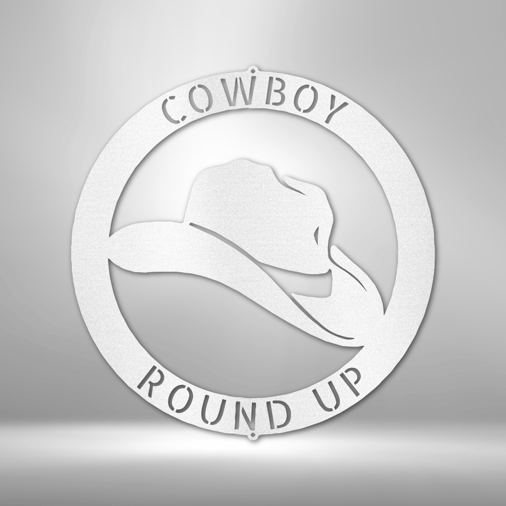 Personalized Cowboy Hat Metal Sign - Custom Multicolor Cowboy Steel Sign