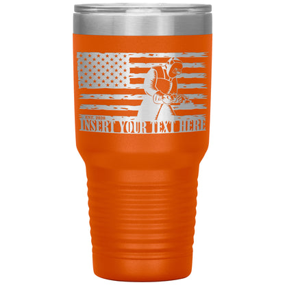 Personalized Laser-Engraved American Patriotic Mig Welder Tumbler With Custom Text