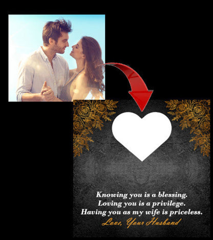 Personalized Anniversary Heart Necklace To Wife With your Photo And Message Card