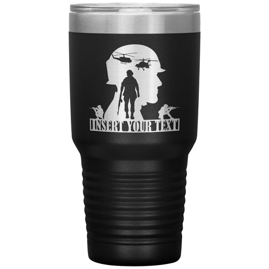 Personalized Laser-Engraved Military Soldiers Tumbler With Custom Text