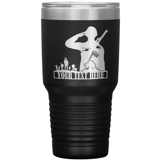 Personalized Laser-Engraved Army Soldiers Tumbler With Custom Text