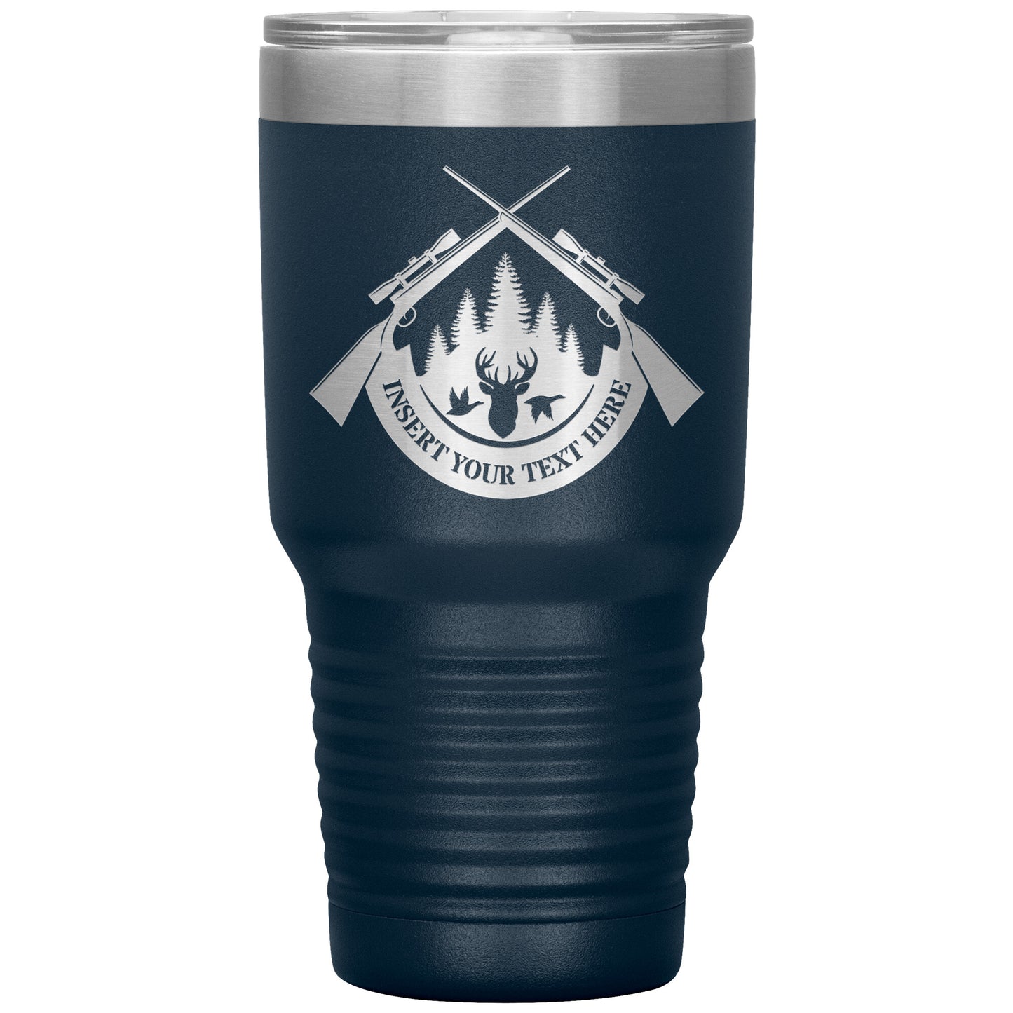 Personalized Deer Hunter In Forest Tumbler With Lid