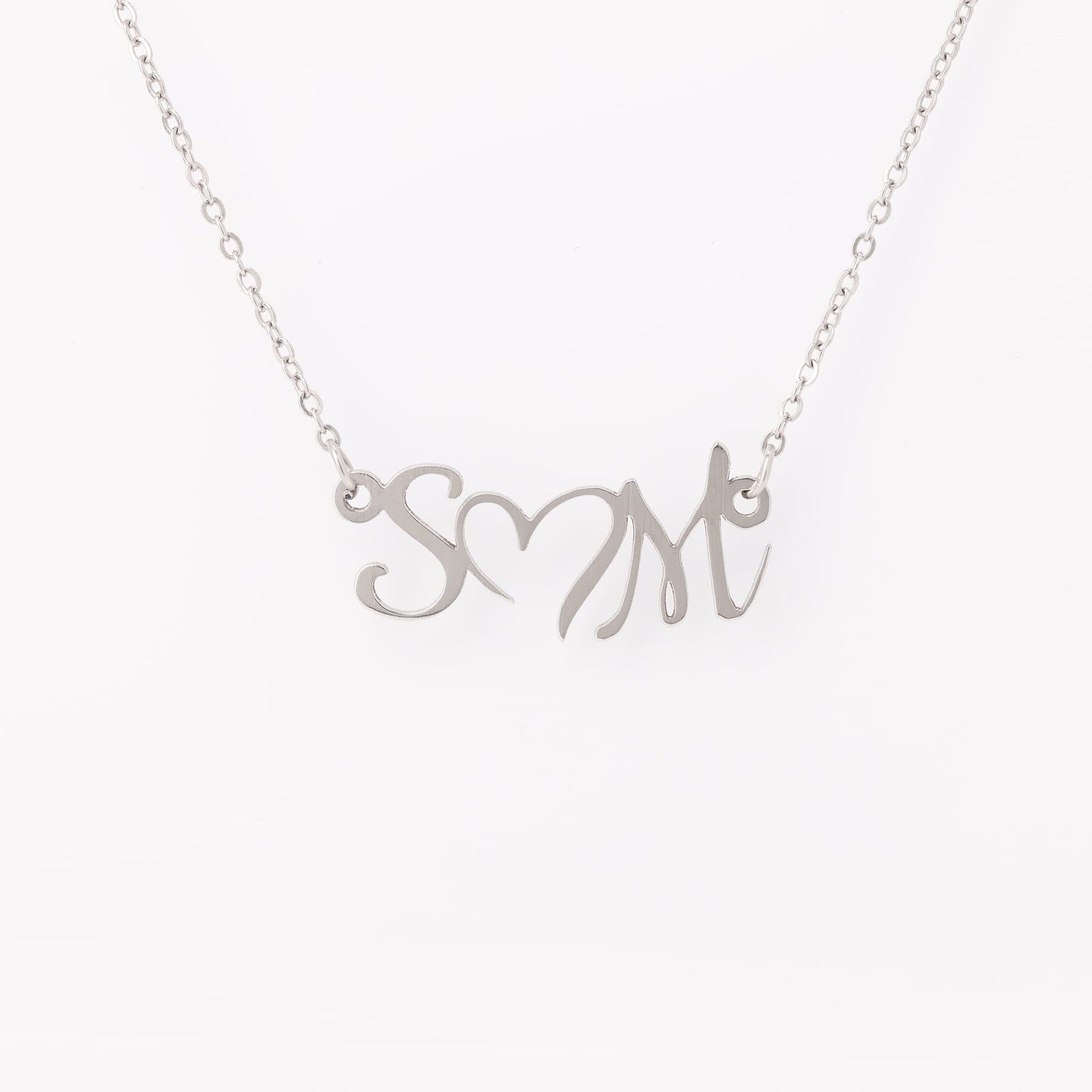 Personalized Double Initial Heart Necklace