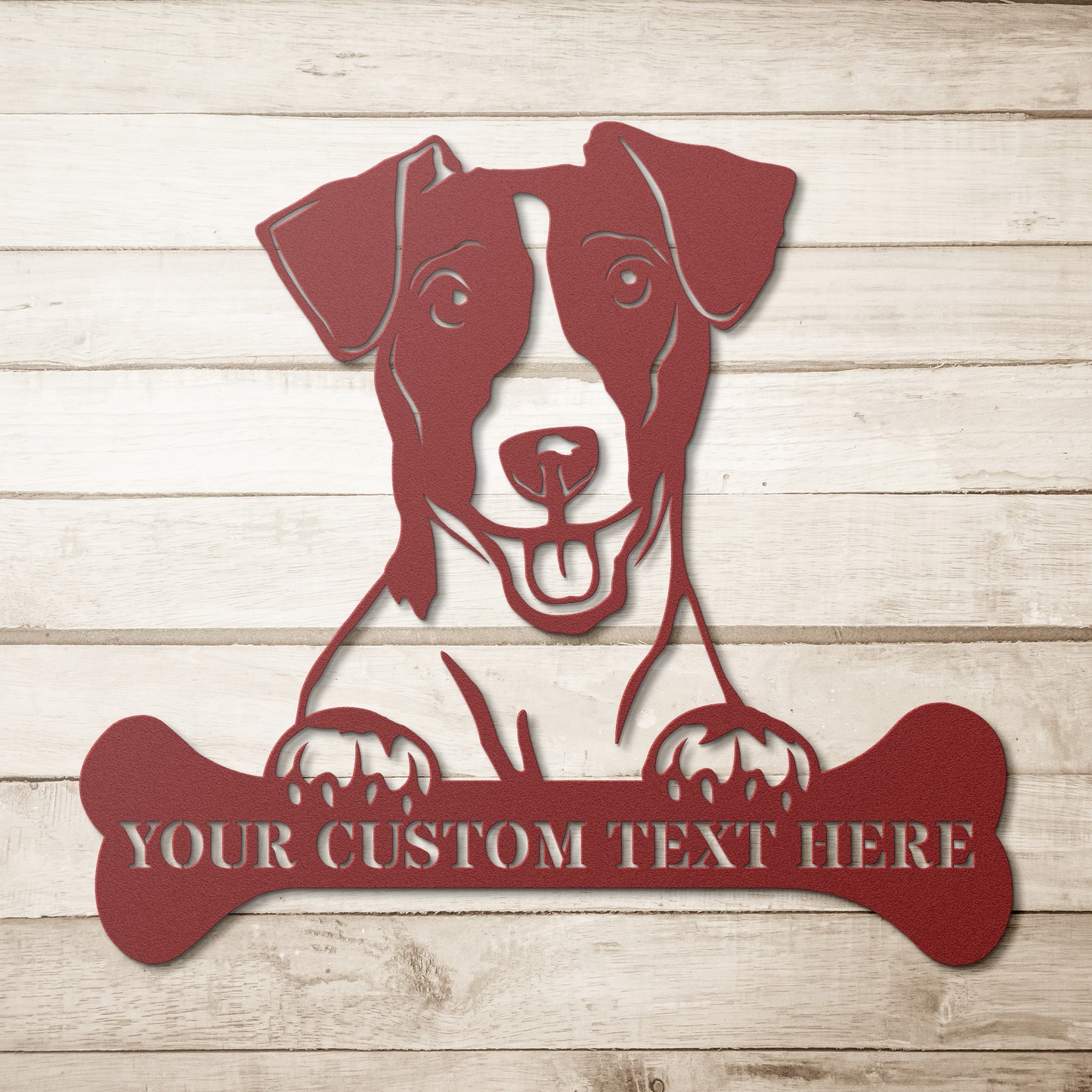 Personalized Jack Russell Terrier Name Metal Sign. Customizable Dog Owner Wall Decor Gift. Terrier Portrait Yard Sign. Dog House Name Sign