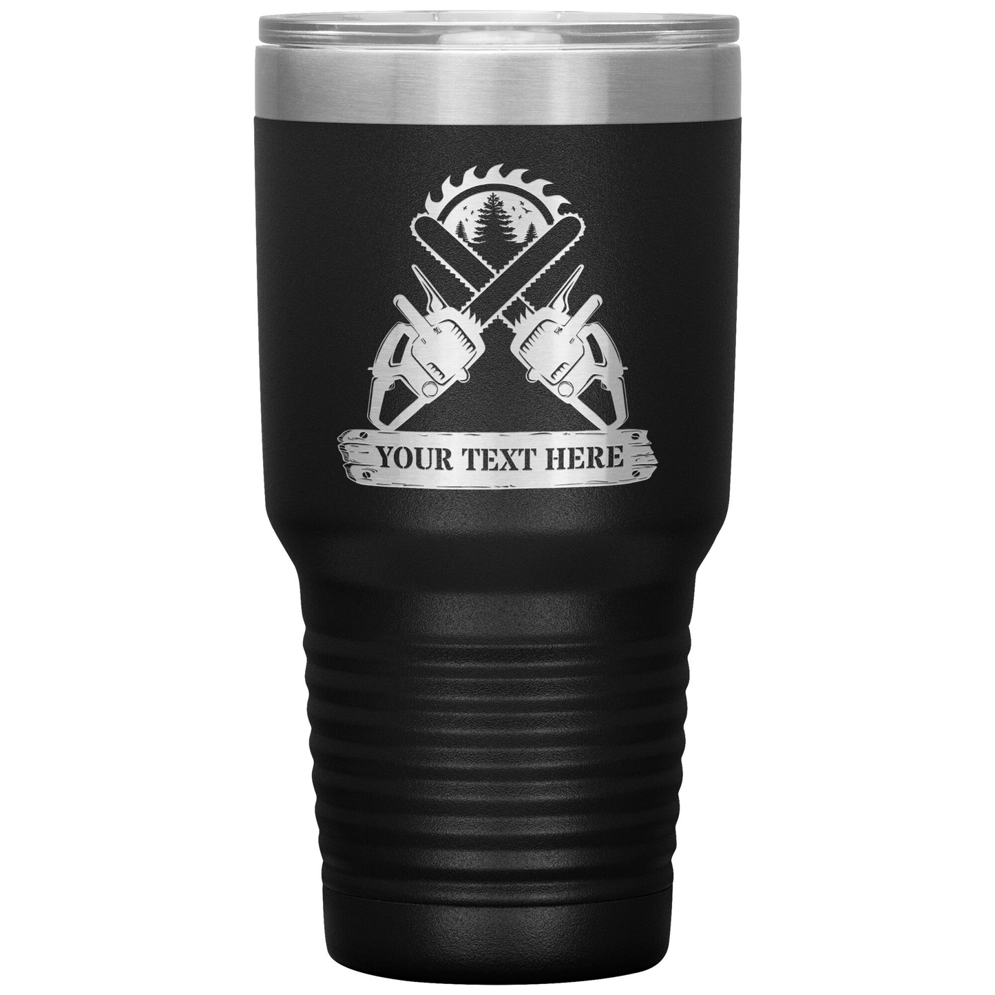 Personalized Lumberjacj Chainsaw Tumbler With Lid