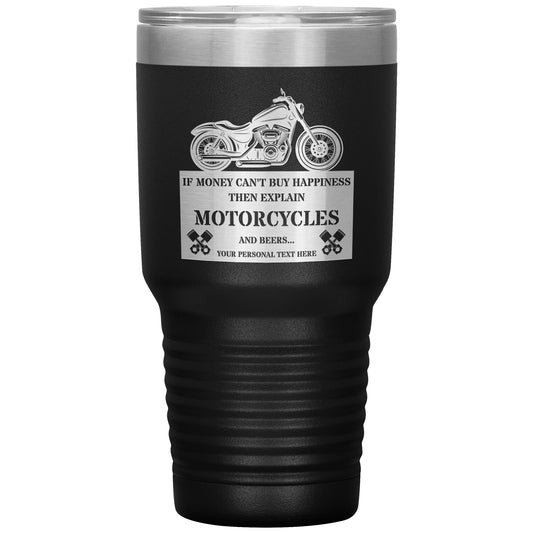 Personalized Laser-Engraved Motorcycle Tumbler With Custom Text