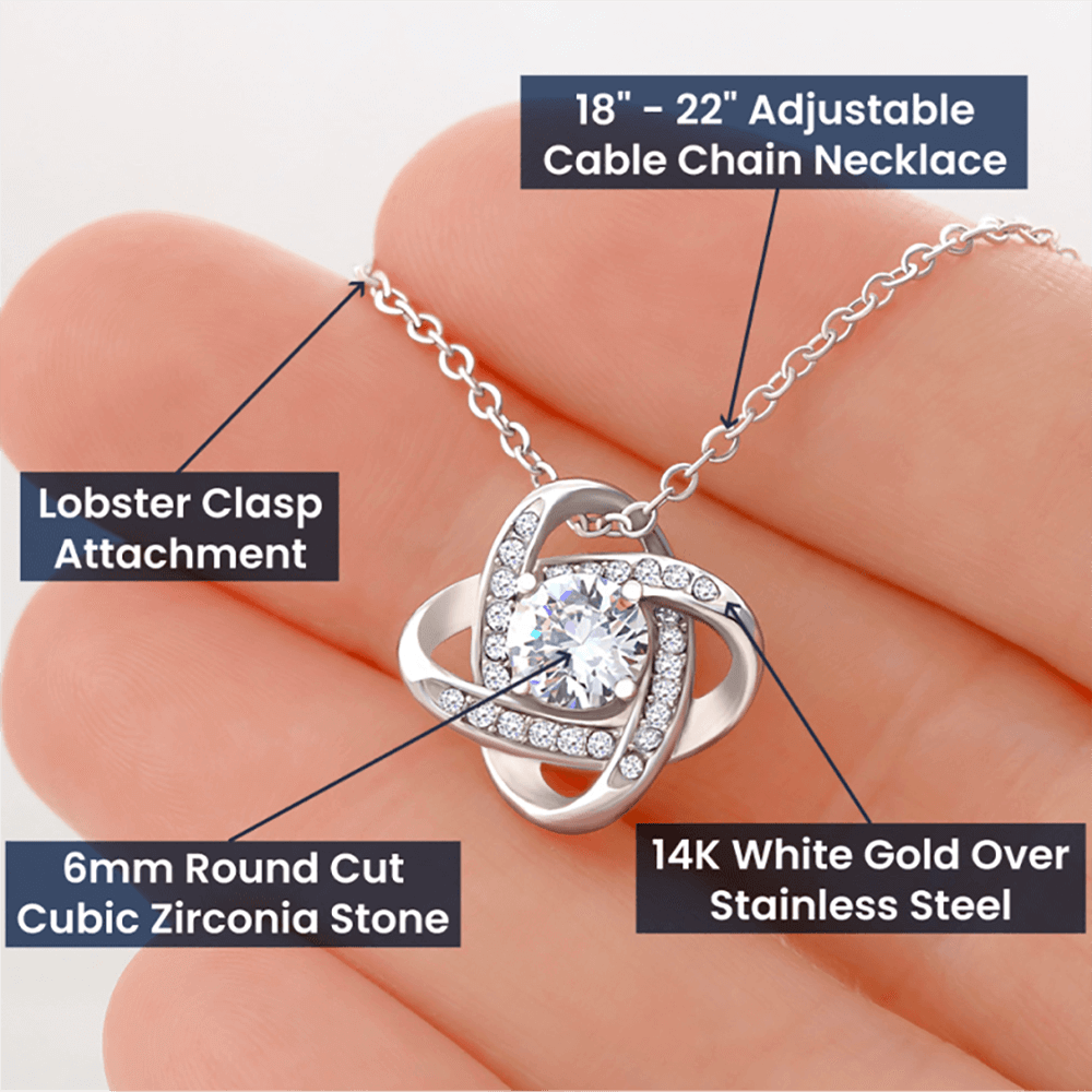Personalized Names And Anniversary Love Knot Necklace With Luxury LED Gift Box 7